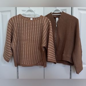 Bundle of 2 Wynne Layers by Marla Wynne Popover Style Sweater & Jacket, Sz Small